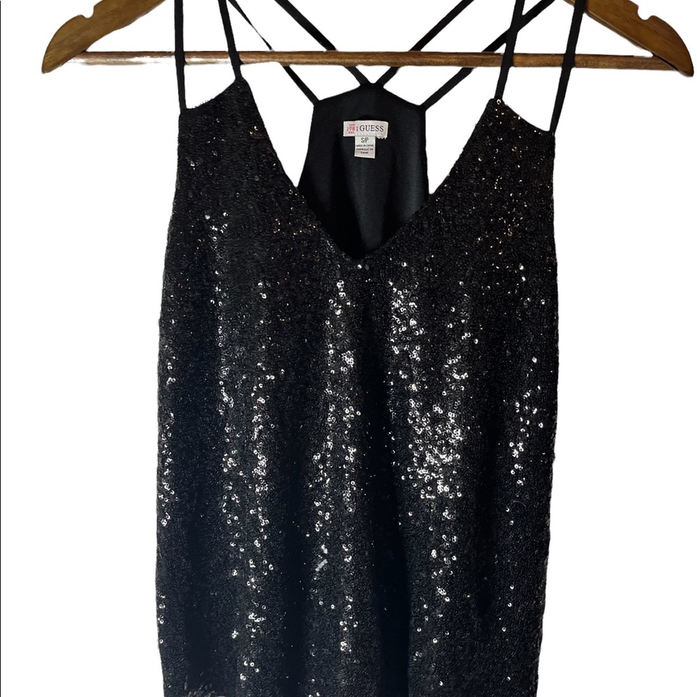 Guess sequin top size small